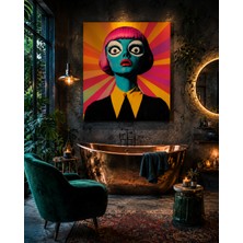 Othello Art Pop Art Kadın Portre Kanvas Tablo – Renkli Sürrealist Modern Duvar Dekoru, Salon Kafe ve Ofis Tablosu