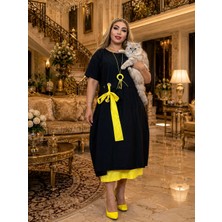 Yeşil Moda Neon Detaylı Luxury Tasarım Spor Şık Elbise