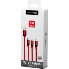 Senka Konfulon S51 Lightning Kablo Iphone Uyumlu 1m 3A - Kırmızı