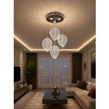 Yeni Model 4 Sarkıt Lüx LED Avize Krom Renk 3 Işık Seçeneği Ithal Model