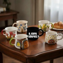 Sharp & Art Kabartma Desenli, Büyük Boy ve Çift Taraflı El Işlemesi, 6'lı Kupa Seti, 6.kupa Sürpriz ve Farklı Bir Model Gelecek !