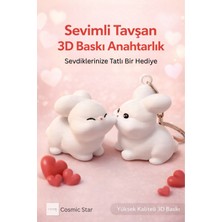 Cosmic Store Sevimli Tatlı Çift Tavşan Figür Anahtarlık | Sevgiliye Hediye Anahtarlık | Çanta Aksesuarı Charm