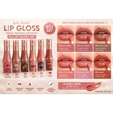 Seçkin 6’lı Lip Gloss Set Dudak Parlatıcısı Nemlendirici Kalıcı Nude Renkli Dudak Parlatıcı Seti