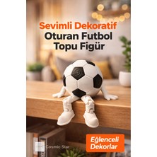 Cosmic Store Sevimli Dekoratif Oturan Futbol Topu Figür - Futbol Köşesi Masa, Raf ve Kitaplık Dekoru Hediye