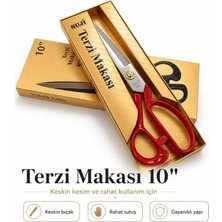 Suji Terzi Kumaş Kesim Makası - Kırmızı 9 NUMARA 23 Cm -  SK5 Paslanmaz Çelik - Aura Online