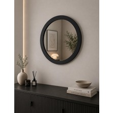 Dfn Wood Siyah Moderna Yuvarlak Duvar Salon Banyo Aynası
