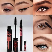 Seçkin Lash Extension Seti – Uzatıcı Maskara & Kalıcı Likit Eyeliner Seti (Hacim & Keskin Çizgi Etkisi)