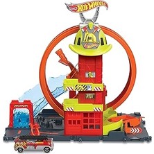 Uravas Store Hot Wheels Çember Pistli Iftaiye Istasyonu 1 Oyuncak Araba ve Süper Çemberli Itfaiye Istasyonu Içer