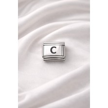 Uravas Store C Harfi Charm – Çelik Harfli Bileklik Aksesuarı ,kişiye Özel Modüler Takı