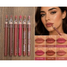 Seçkin 6’lı Dudak Kalemi Seti – Nude & Pembe Tonlar, Uzun Süre Kalıcı, Yoğun Pigment Lip Liner Seti