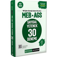 Pegem Akademi Yayıncılık 2026 MEB AGS Sayısal Yetenek 30 Deneme Tamamı Çözümlü