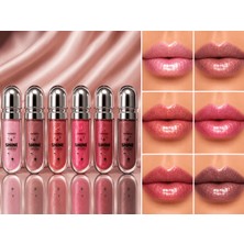 Seçkin 6’lı Simli Lip Gloss Seti – Nude Pink, Brown Nude, Coral Shine, Hot Pink, Cherry Glow & Rose Mauve