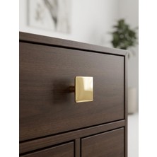 Modern Kare Düğme Kulp 35MM- Ağır Zamak Metal - Gold / Siyah Lüks Mutfak ve Çekmece Kulbu