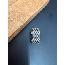 Aida Jewelss 925 Ayar Gümüş Kaplama  Işçilikli Tasarım Yüzük Ayarlanabilir Ölçü