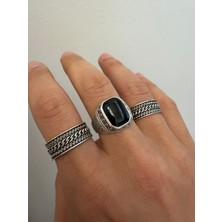 Aida Jewelss 925 Ayar Gümüş  Kaplama 3lü   Işçilikli Tasarım Yüzük Ayarlanabilir Ölçü