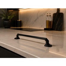Kobra Modern Mobilya Kulpu - 160MM Ağır Zamak Metal - Lüks Mutfak ve Gardırop Kulbu Gold / Siyah