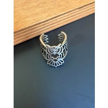 Aida Jewelss 925 Ayar Gümüş Kaplama  Işçilikli Tasarım Yüzük Ayarlanabilir Ölçü