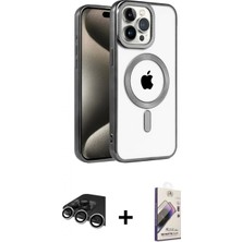 Marsilyan™- iPhone 14 Pro Max Kılıf Eksen Form Koleksiyonu - Siyah Bilvis 3D Mat Cam Ekran Koruyucu + Raze Metal Kamera Lens - Gs
