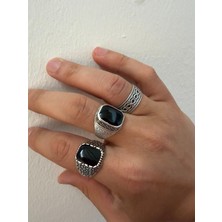 Aida Jewelss 925 Ayar Gümüş  Kaplama 3lü   Işçilikli Tasarım Yüzük Ayarlanabilir Ölçü