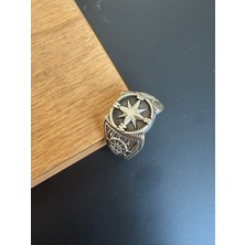 Zadenza Gold Aida Jewelss 925 Ayar Gümüş Kaplama  Işçilikli Tasarım Yüzük Ayarlanabilir Ölçü