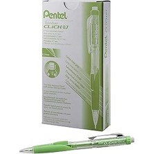 Uravas Store Pentel Twist-Erase Click Mekanik Kalem, (0,7 Mm), Şeffaf Varil, Kireç Yeşili Kavrama, 12'li Pa