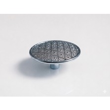Işıltılı Desenli Yuvarlak Düğme Kulp - 40MM-AĞIR Zamak Döküm Parlak Krom ve Gold- Şifonyer ve Mutfak Için Lüks Seri