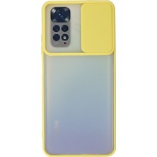 Uravas Store Redmi Note 11 Kılıf Palm Buzlu Kamera Sürgülü Silikon - Sarı