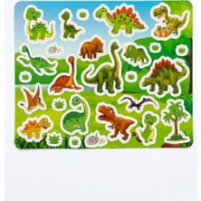 The Monarch Co Dinosaur World Tekrar Kullanılabilen Eğitici Sticker Aktivite Seti - Yıkanabilir Çıkartmalı Dinazor Oyuncak Kitabı (+3 Yaş)