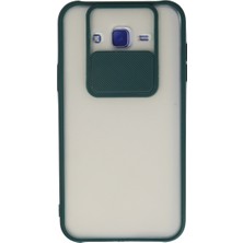Uravas Store Galaxy J7 Kılıf Palm Buzlu Kamera Sürgülü Silikon - Yeşil