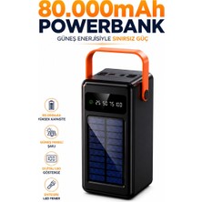 Raylax Powerbank 80.000 Mah Güneş Enerjili Solar Dijital Göstergeli El Fenerli Taşınabilir Batarya