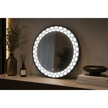 Redpool24 Beyaz Petek Premium LED Ayna | 60 cm Yuvarlak LED Ayna | Dekoratif Işıklı Banyo Aynası | Alüminyum Kasa Modern Ayna