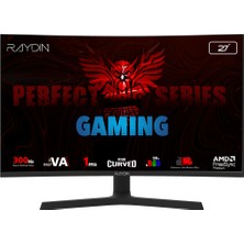 TeknoKapsül Raydin Eg27Rfa-300Hz, 27&amp;quot;, 1ms, 300Hz, Full Hd, 2xhdmi, Dp, Hoparlör, Va Led, R1500 Curved