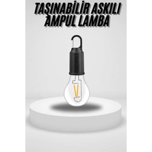 TeknoKapsül Taşınabilir Askılı Ampul Kamp Lambası Askılı Type-C Şarjlı Bahçe Lambası -