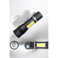 TeknoKapsül El Feneri LED USB Şarjlı Zoom Mini LED Işık Acil Durum Feneri -