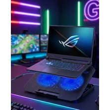 TeknoKapsül Çift Fanlı Laptop Soğutucu Stand 17 Inç Uyumlu 8 Kademeli Ayarlı USB Girişli -