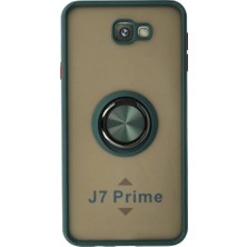 TeknoKapsül Galaxy J7 Prime Kılıf Montreal Yüzüklü Kapak - Yeşil