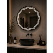 Redpool24 Beyaz Premium LED Ayna | 60 cm Yuvarlak LED Ayna | Dekoratif Işıklı Banyo Aynası | Alüminyum Kasa Modern Ayna