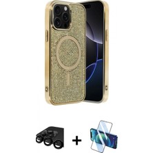 Pileli Store Pilelistore™ iPhone 15 Pro Max Kılıf Eksen Çizgi - Siyah 3D Antistatik Seramik Nano Ekran Koruyucu + Raze Metal Kamera Lens - Sh