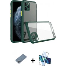 Pileli Store Pilelistore™ iPhone 11 Pro Kılıf Nova Asil Özel Seri - Siyah 3D Antistatik Cam Ekran Koruyucu + Shine Kamera Lens Koruma Cam - Sabe