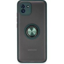TeknoKapsül Galaxy A03 Kılıf Montreal Yüzüklü Kapak - Yeşil
