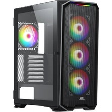 TeknoKapsül Powerboost PB-P3720B 850W 80+ Bronze Mesh Ön Panel 4xargb Fan+Usb3.0 Gaming E-Atx Kasa Siyah