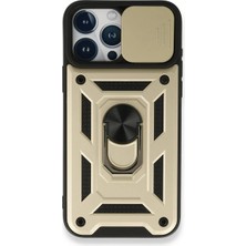 TeknoKapsül Iphone 15 Kılıf Pars Lens Yüzüklü - Gold