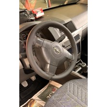 Gürler Oto Kılıf ve Aksesuar Dikmeli Direksiyon Kılıfı Opel Uyumlu Astra H Kasa Soft Siyah Gri Ipli