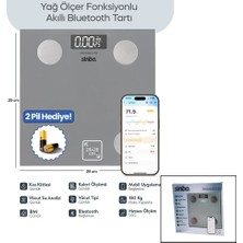 TeknoKapsül Baskül Gri̇ Ölçer Akilli Bluetooth Cam Baskül