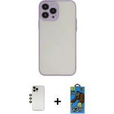 Pileli Store Pilelistore™ iPhone 13 Pro Max Kılıf Ahenk Çizgi Serisi - Siyah 18D Cam Ekran Koruyucu + Shine Kamera Lens - Gd