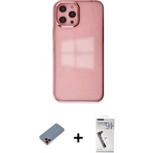 Pileli Store Pilelistore™ iPhone 12 Pro Max Kılıf Doruk Doku Prime - Şeffaf Uv Polymer Nano Ekran Koruyucu + Metal Kamera Lens Koruma Cam - Kı