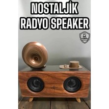 TeknoKapsül Bluetooth Hoparlör Ahşap Klasik Gramofon Bluetooth Müzik Kutusu