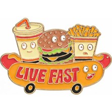 Yıldızan Fast Food Broş Hamburger Patates Hot Dog Rozet Pin