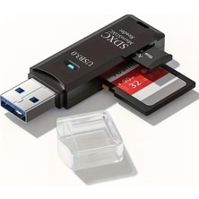 sbodurhome 2in1 USB 3.0 Micro Sd Hafıza Kartı - Tf Kart Okuyucu Hub Adaptör Veri Aktarıcı (4887)