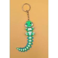 Rodopiva Uzun Kuyruk Serisi Timsah Figürlü Hareketli Anahtarlık (Büyük BOY-12CM) - Çanta Süsü Charm
